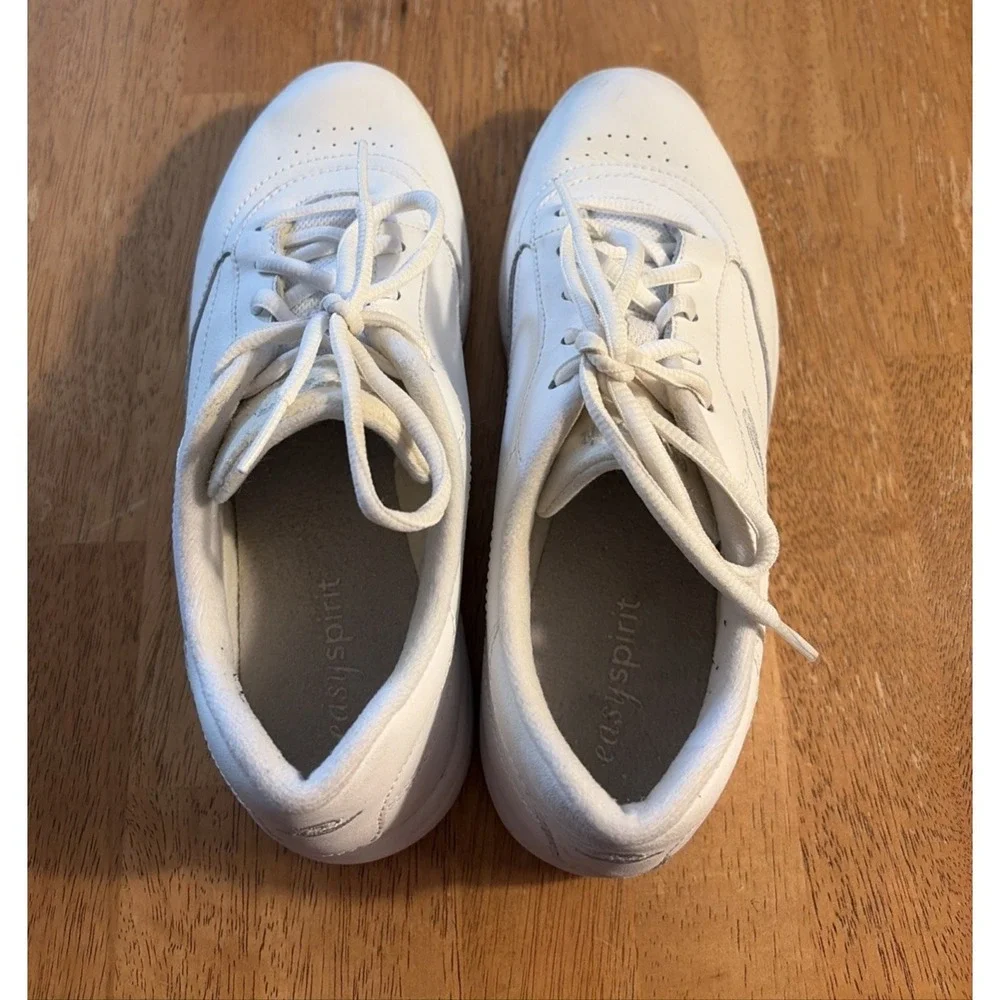 Easy Spirit Tennis Shoes, Women's Shoes Size 7, US 7, Plain White Shoes, Lace Up